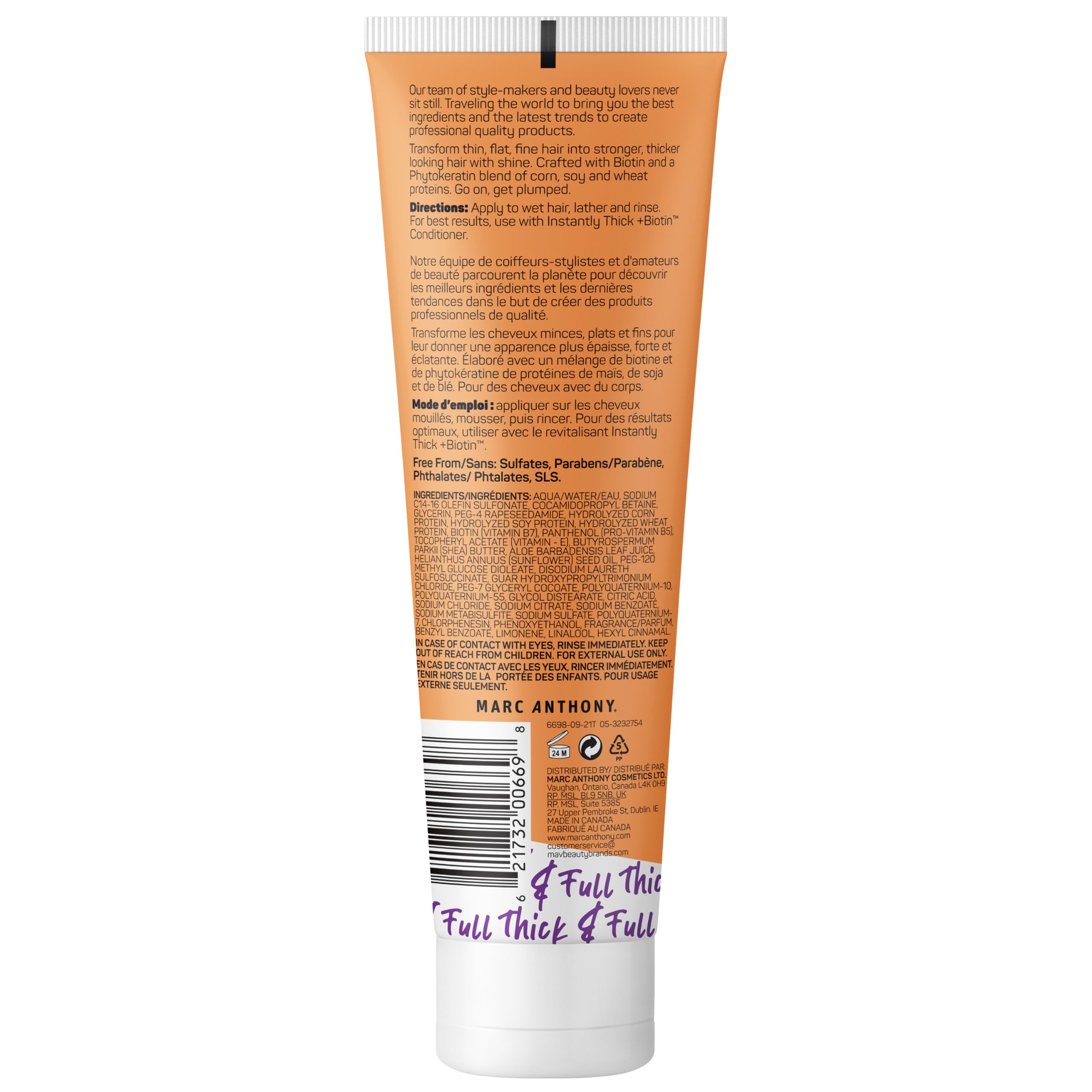 Marc Anthony shampoo texture close-up highlighting lightweight formula and smooth lather benefit