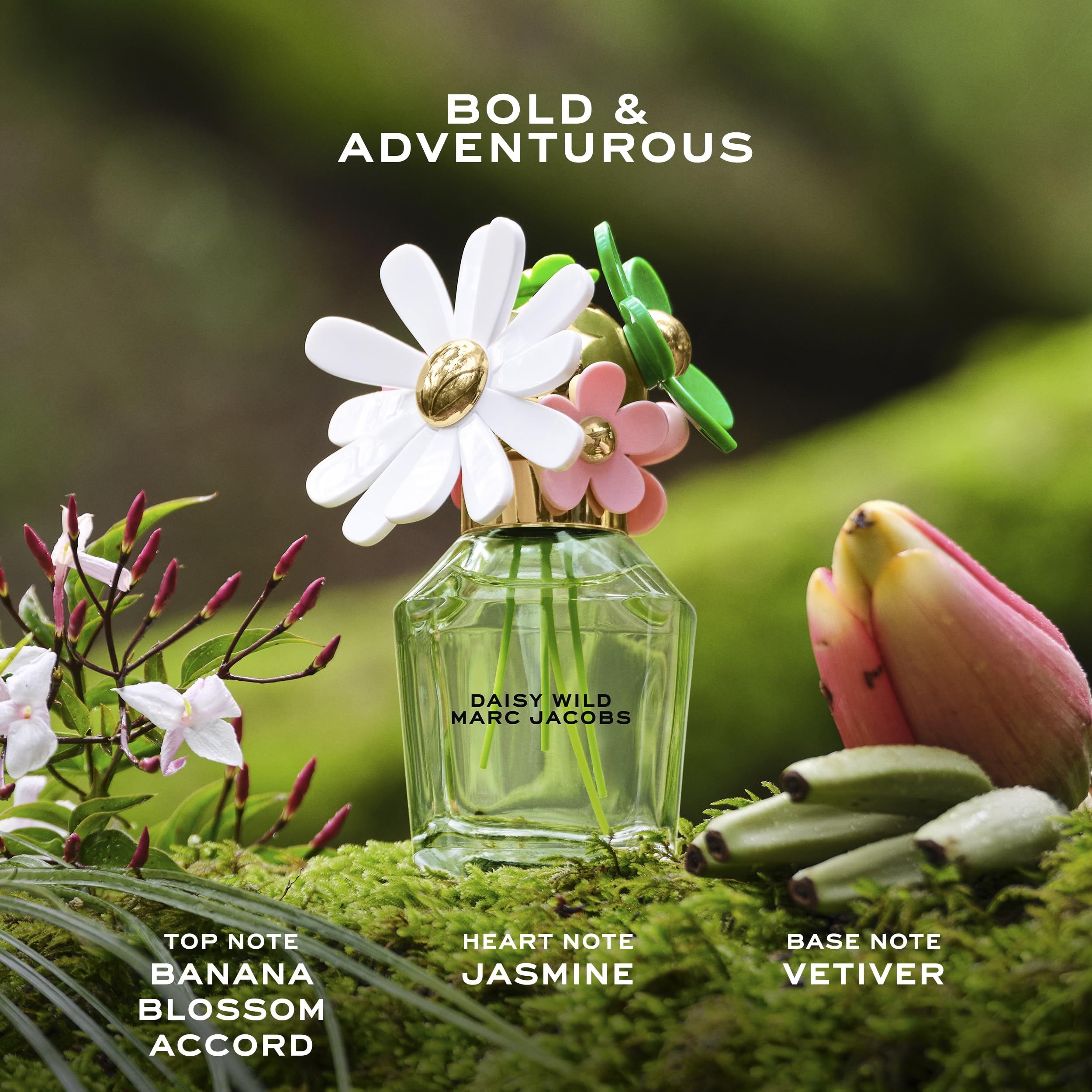 Marc Jacobs four mini bottles grouped to compare scent variety and visual harmony