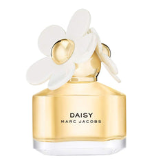 Marc Jacobs Daisy front bottle showing daisy cap and elegant glass — cheerful display