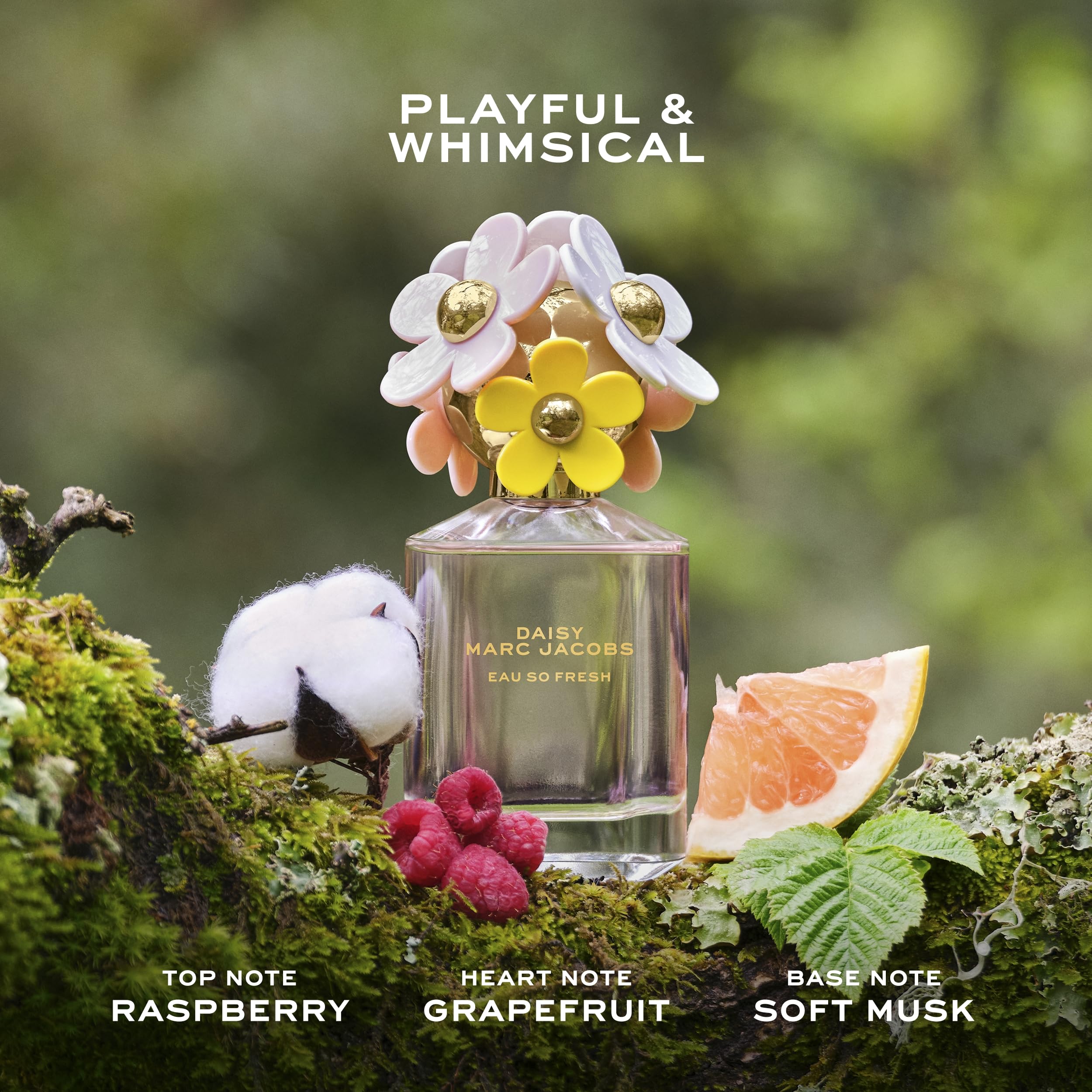 Marc Jacobs Daisy Love bottle profile conveying sweet gourmand appeal and compact size