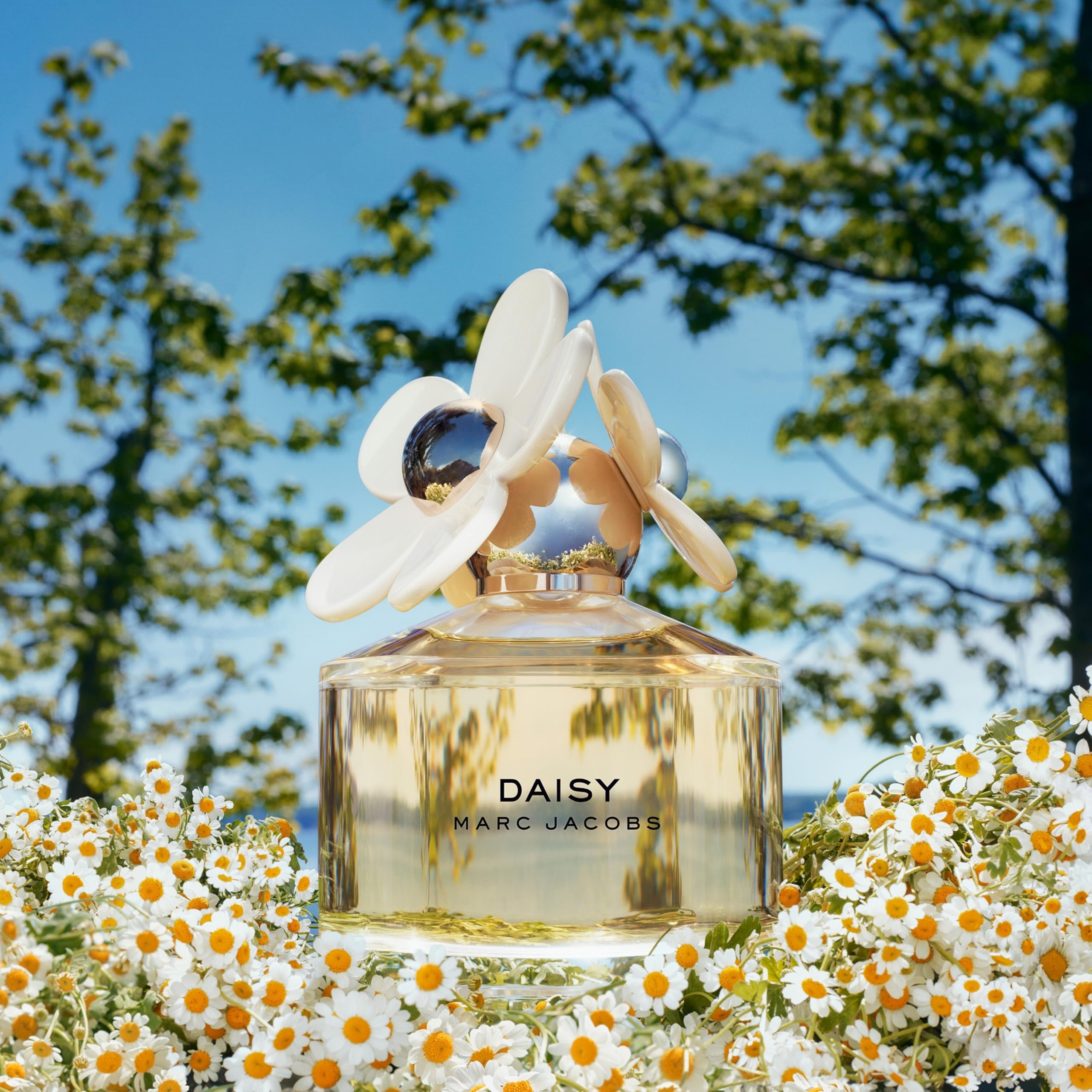 Marc Jacobs Daisy small bottle next to lipstick for scale and convenience