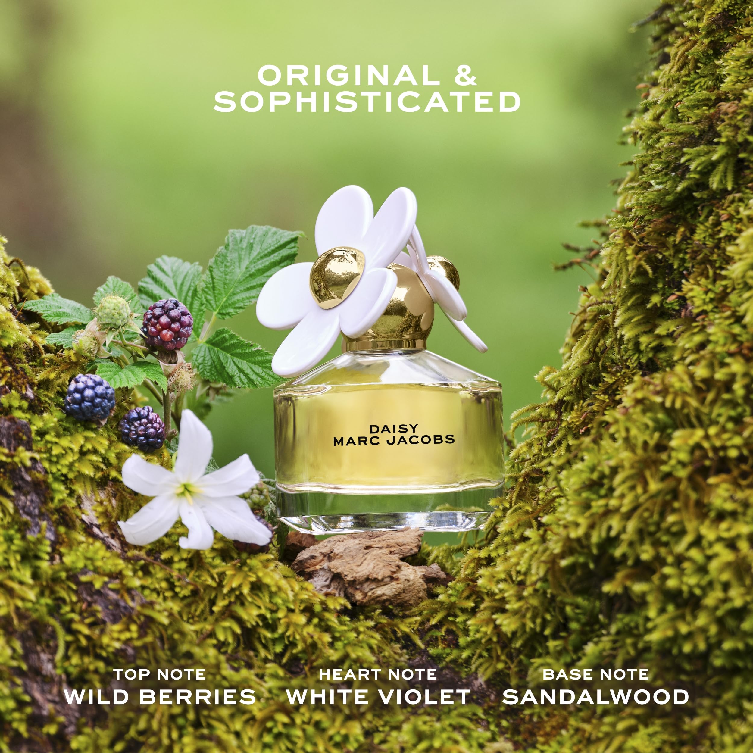 Marc Jacobs Eau So Fresh bottle top with floral cap suggesting playful, bright scent