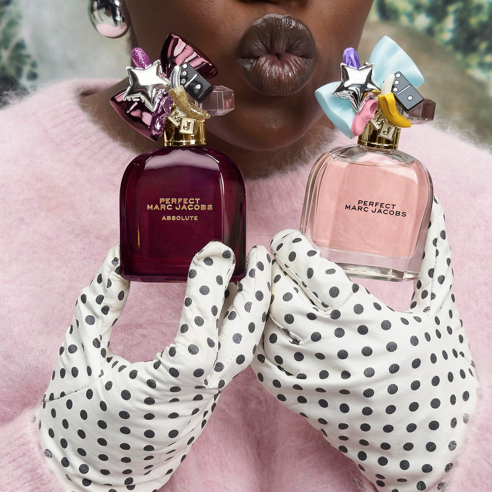 Marc Jacobs ingredients label close-up showing fragrance notes and product details