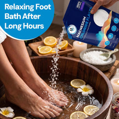 MARCO ESRA flakes dissolving in warm water, clear solution for comfortable soaks benefit