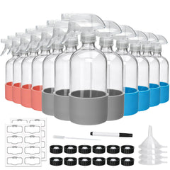 Maredash front packaging showing 12 clear glass bottles and accessories, durable kit