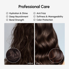 MAREE being applied to curly hair demonstrating improved manageability benefit
