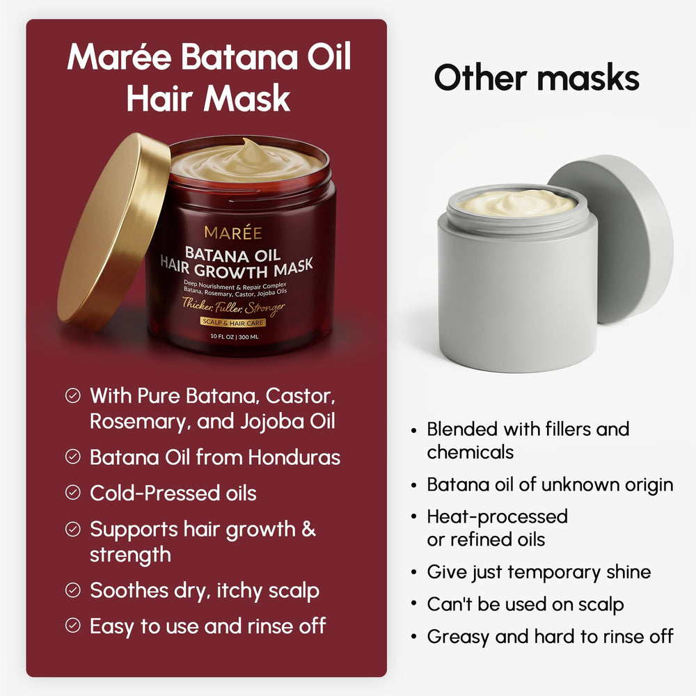 MAREE label close-up highlighting keratin and biotin for smoother hair
