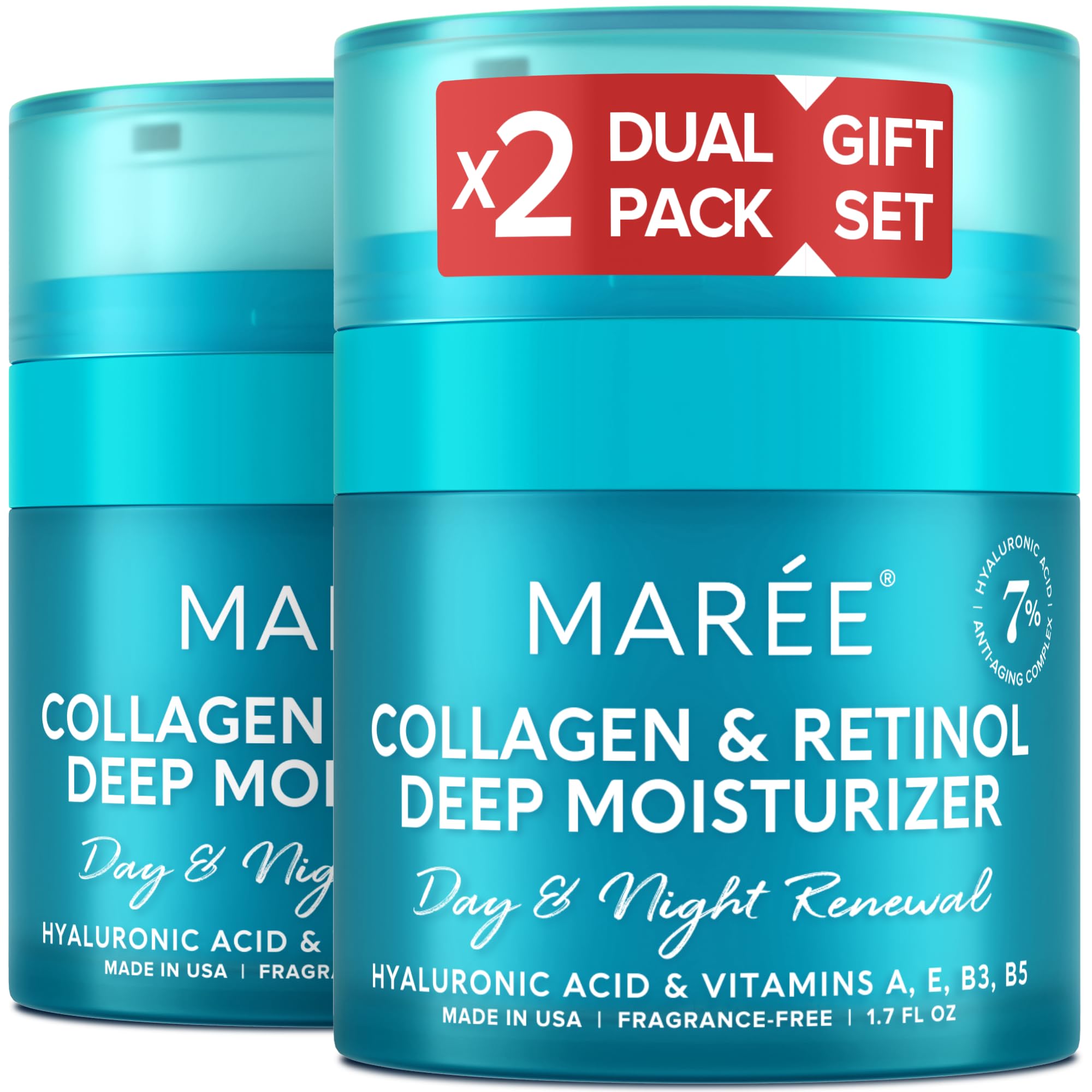 MAREE front packaging showing collagen cream for clear product ID and trust