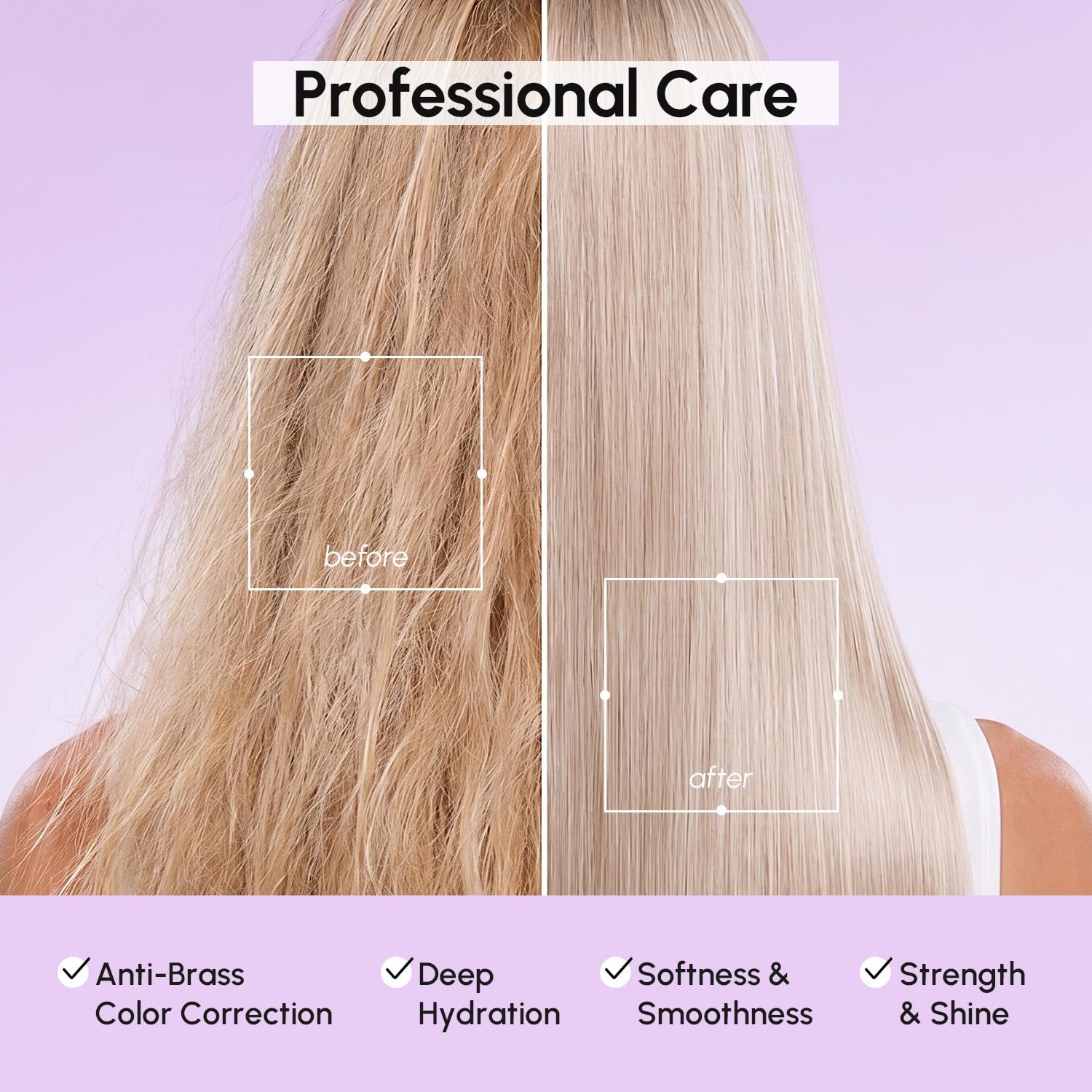 MAREE hair before and after visualizing improved softness and reduced frizz