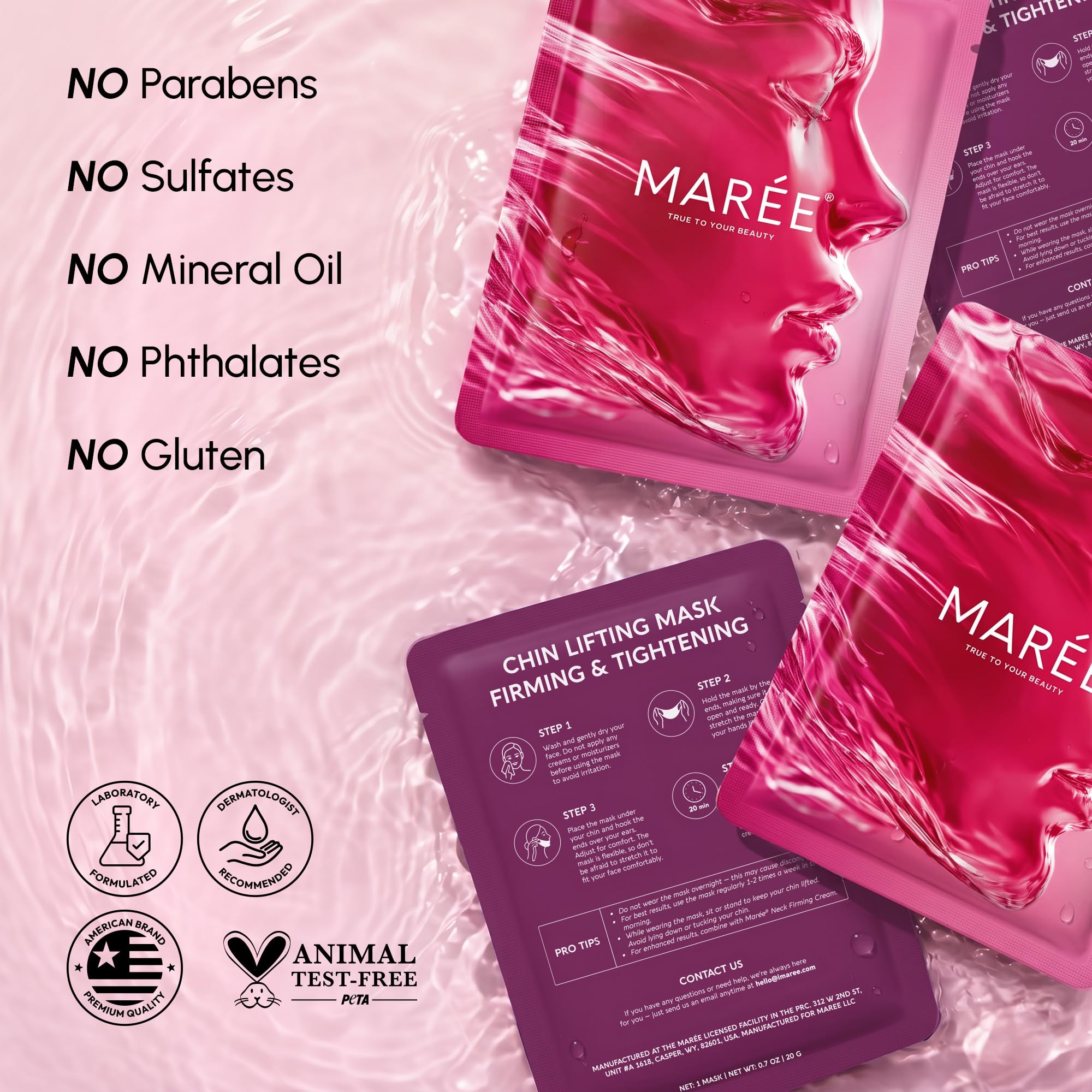 MAREE ingredient display of retinol and collagen indicating firming