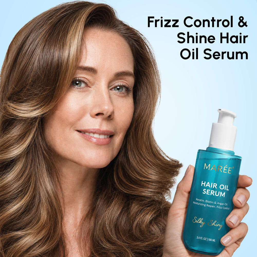 MAREE hair oil texture on skin illustrating lightweight absorption