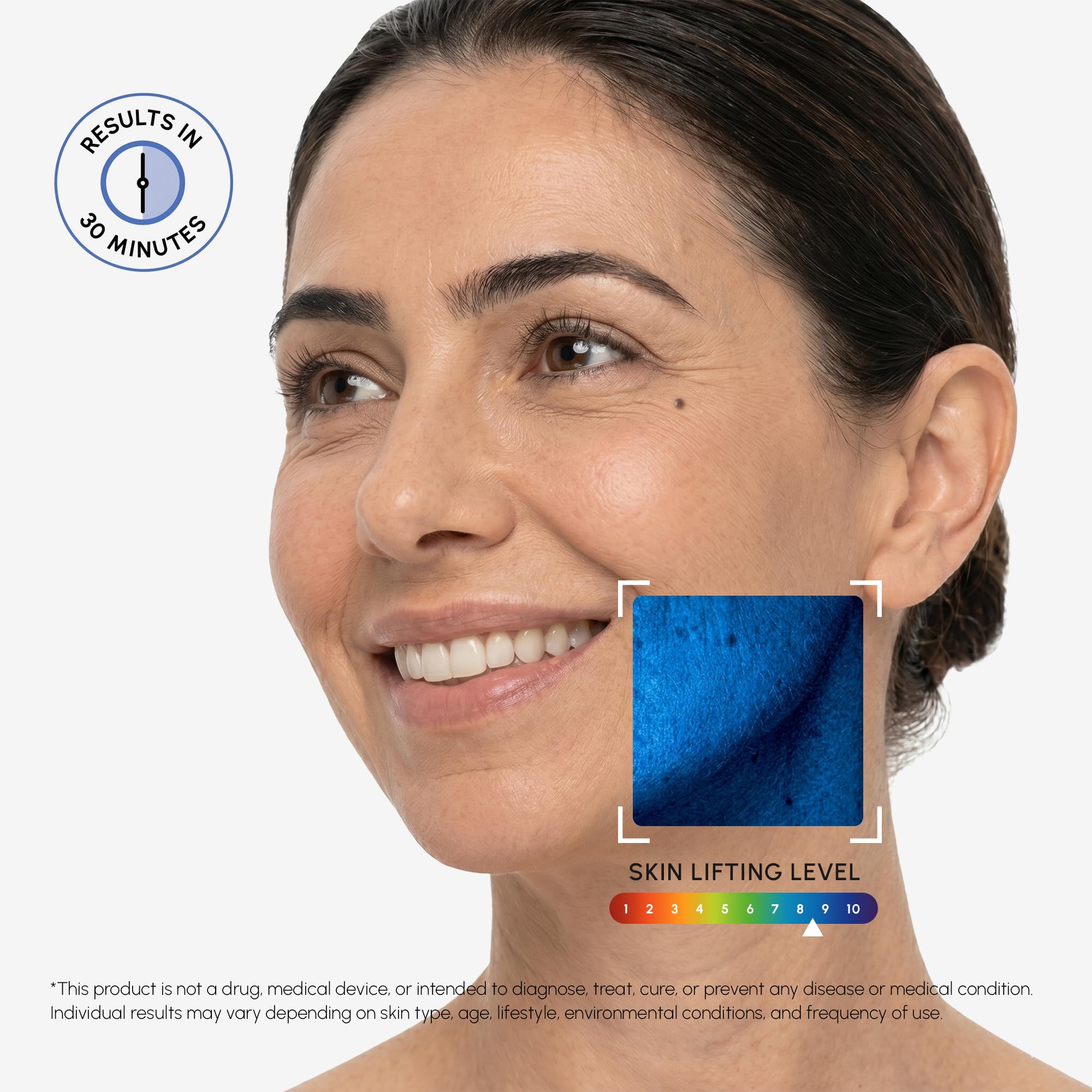 MAREE mask in hand to show real size and at-home convenience
