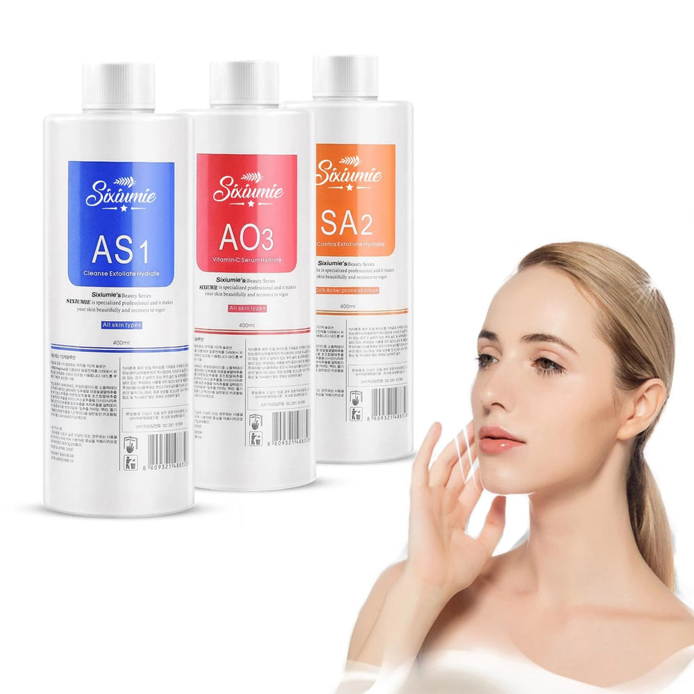 Marfort front packaging showing three-bottle aqua peeling set for professional use
