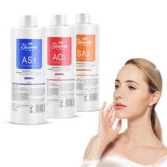 Marfort front packaging showing three-bottle aqua peeling set for professional use