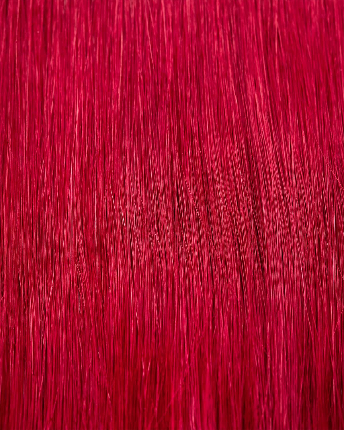 Maria Nila before and after on dark hair showing refreshed vivid red