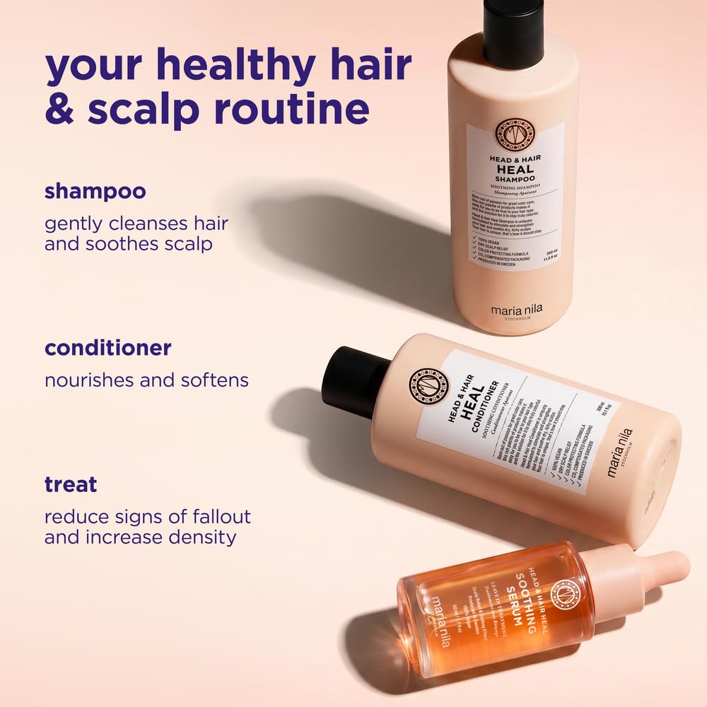 Professional salon bottle of Maria Nila showing stylist-trusted benefit