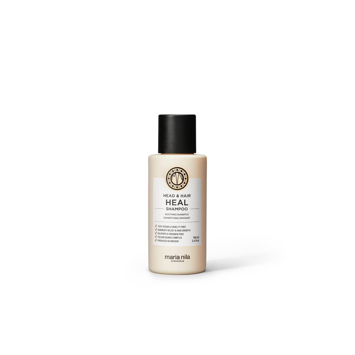 Maria Nila front-packaging showing bottle and clear branding, soothing scalp care