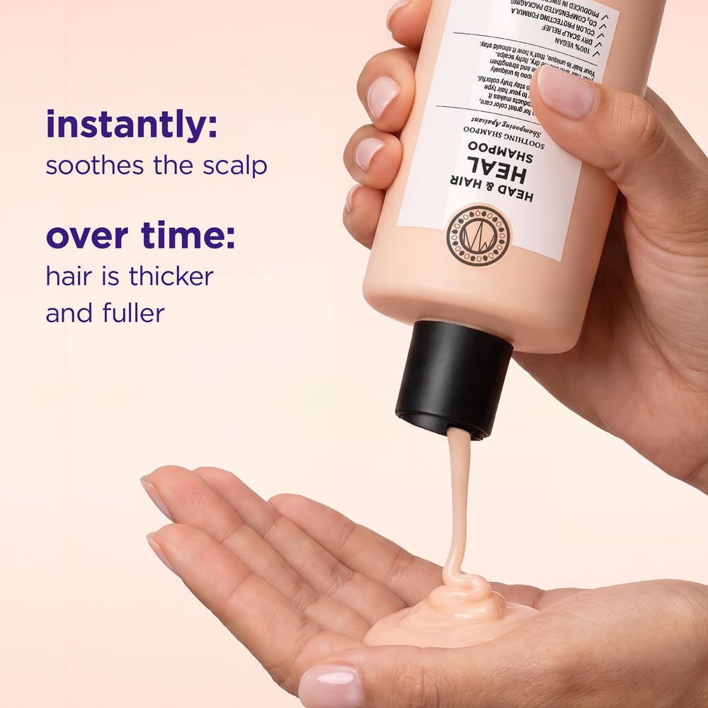 Maria Nila pump-top detail demonstrating easy dispensing and travel-friendly size