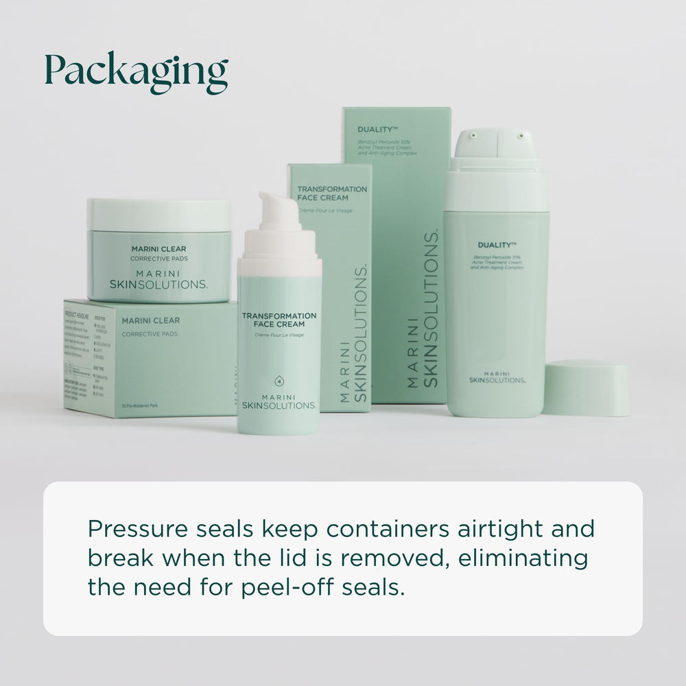Marini SkinSolutions ingredient label close-up shows transparency and ingredient benefits