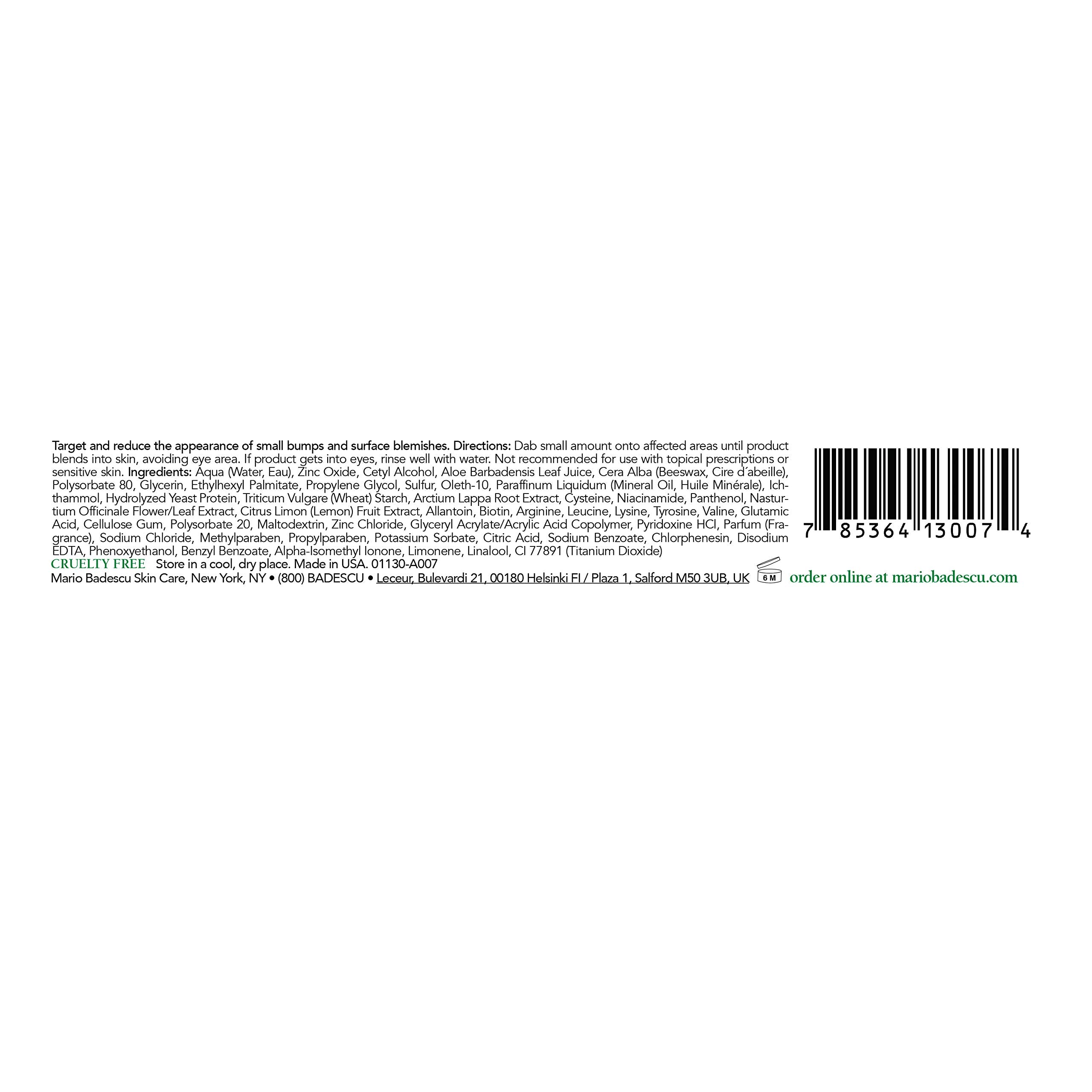 Mario Badescu drying cream texture close-up highlighting lightweight finish