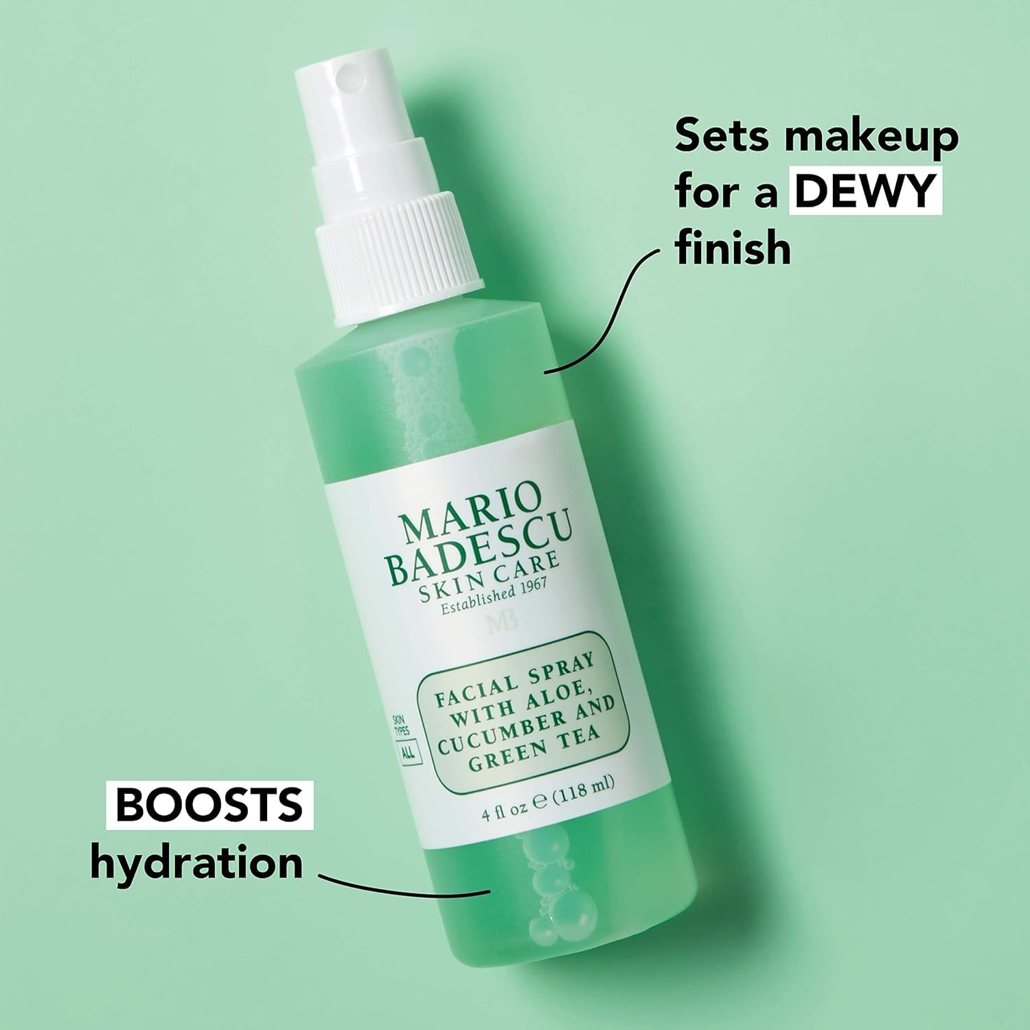 Mario Badescu ingredients flatlay with aloe and seaweed illustrating botanicals