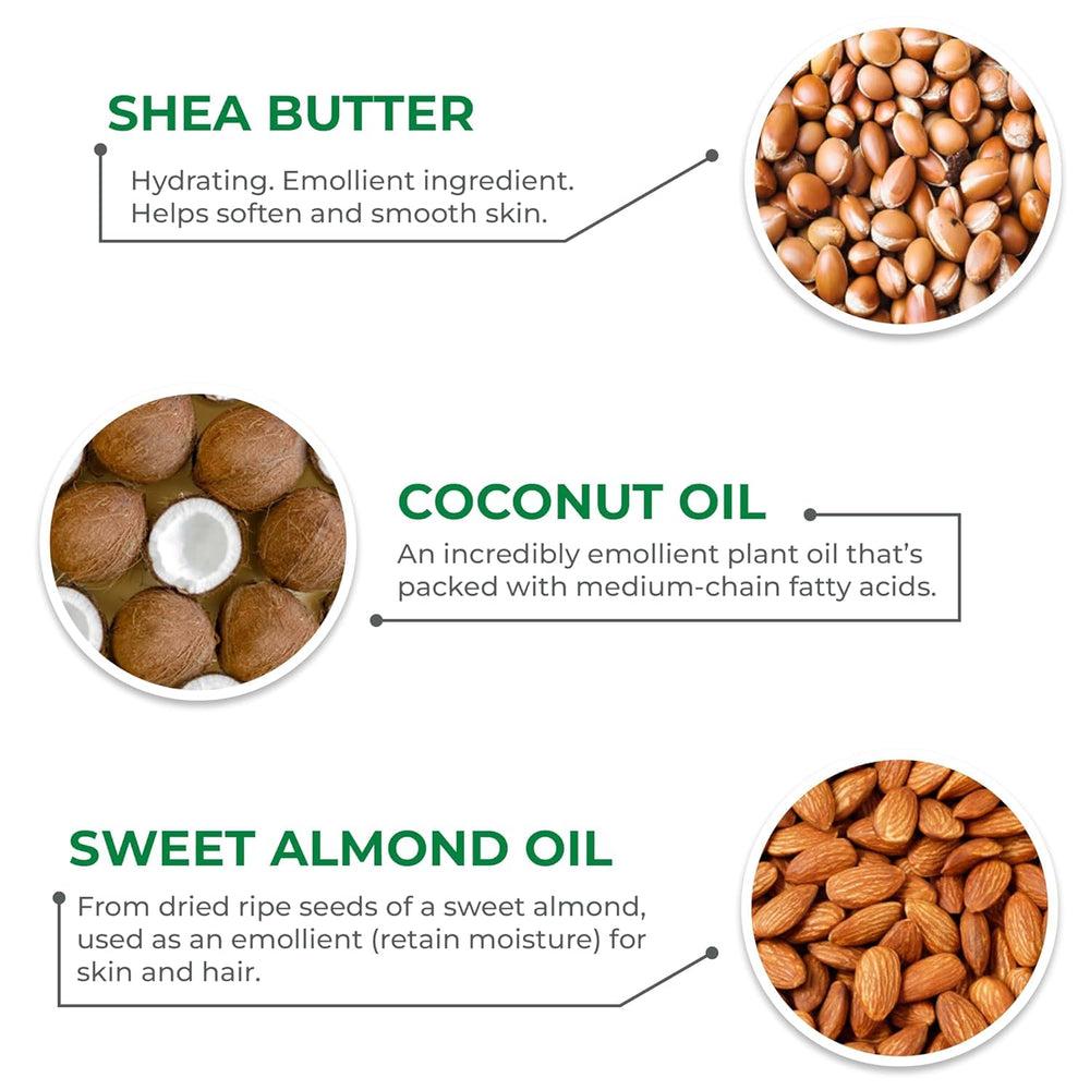 Mario Badescu label and ingredient list focused on coconut oil, shea and vitamin E benefits