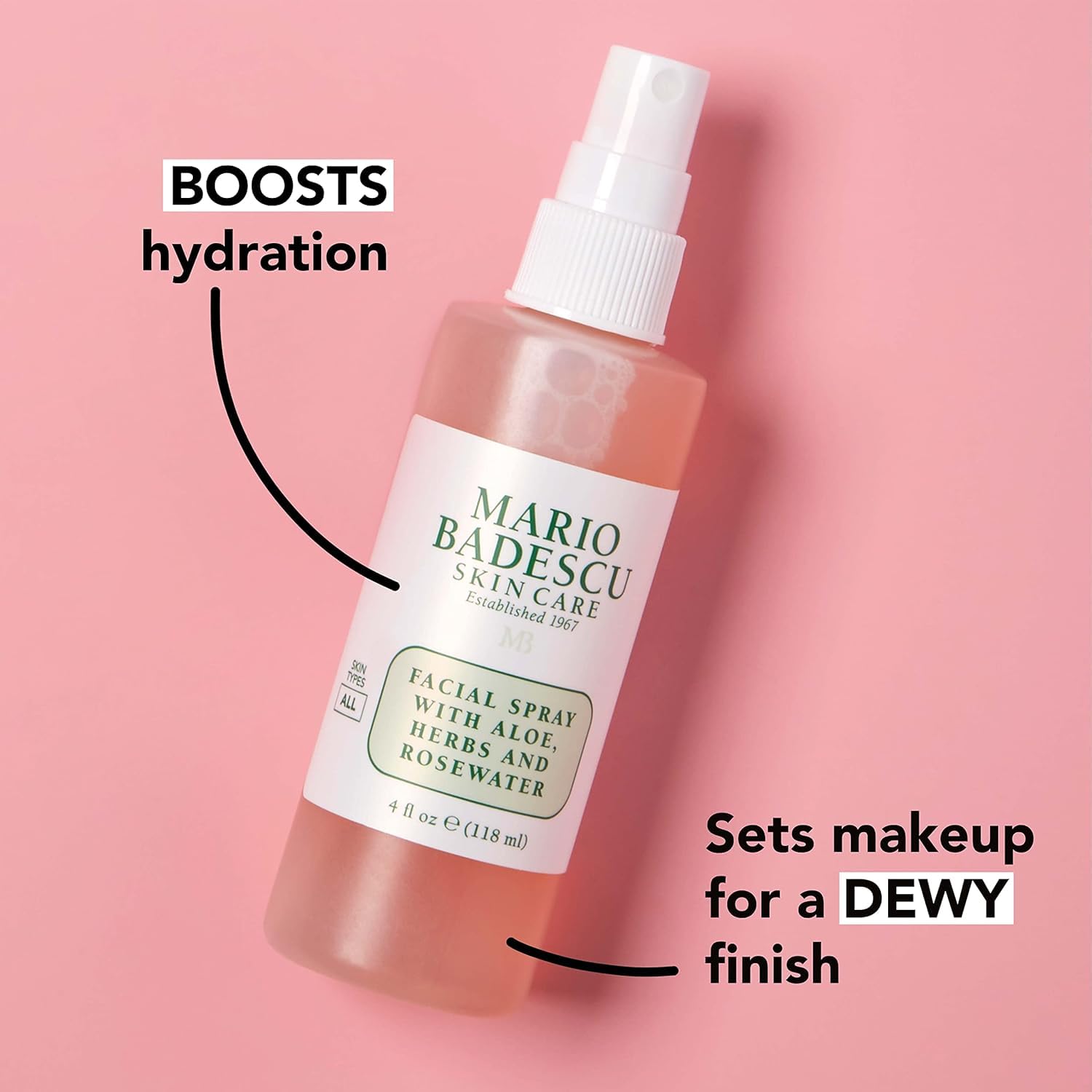 Mario Badescu fine mist texture close-up showing even hydration