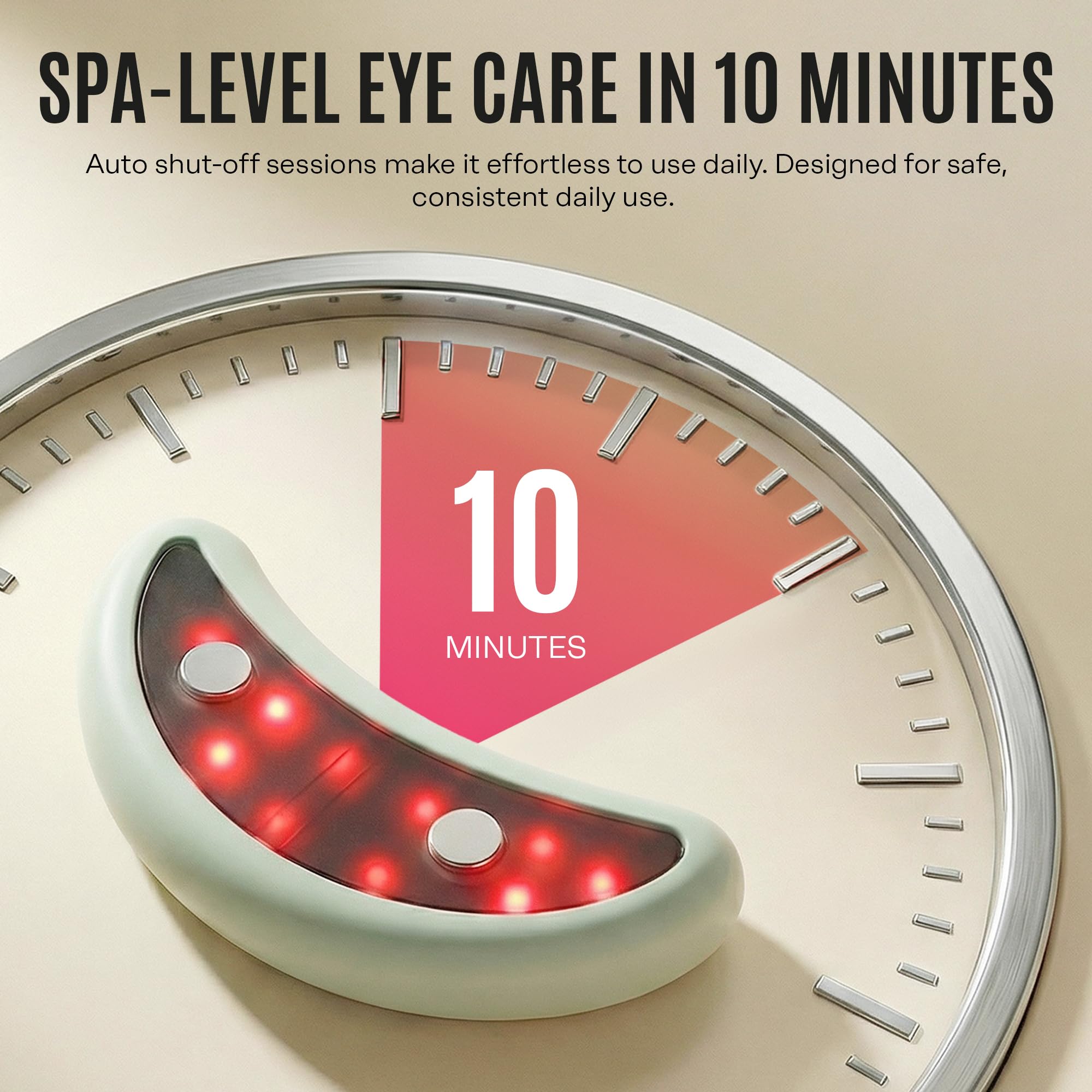 Mario Badescu patches applied under eye on model to demonstrate hands-free use