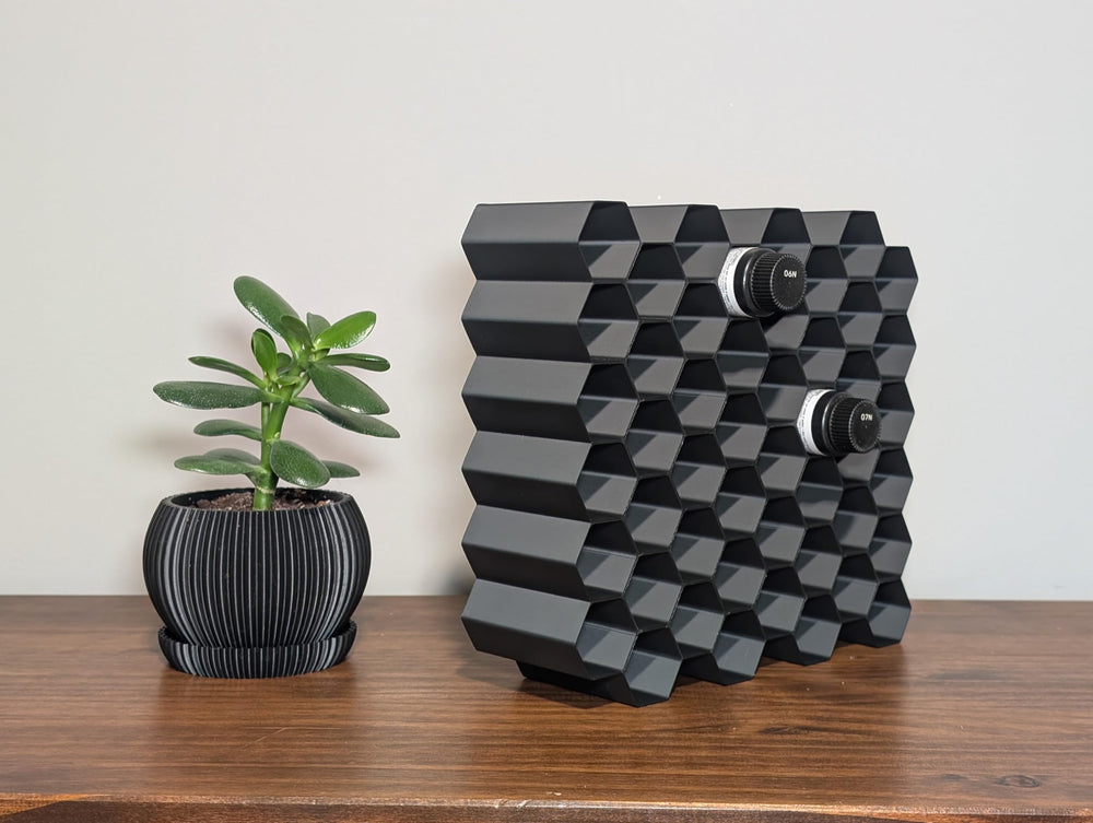 Markvicka Designs two stacked sections increasing capacity for many Shades EQ bottles