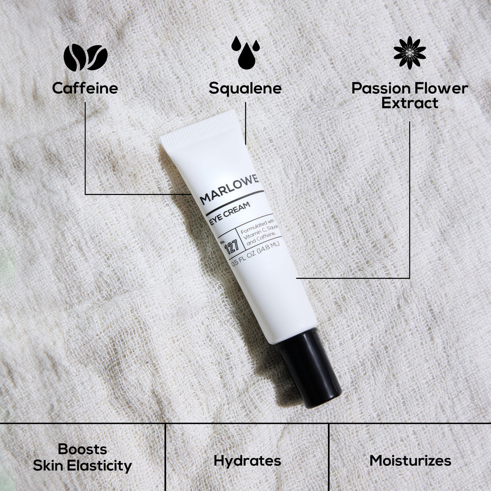 MARLOWE. application dabbed under eye demonstrating gentle, precise use