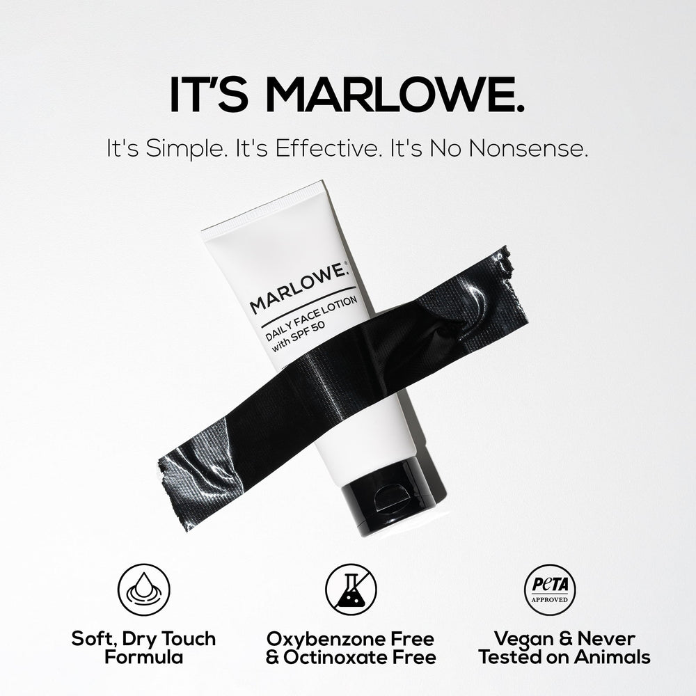 MARLOWE. product next to a ruler to show 3.4 oz compact size