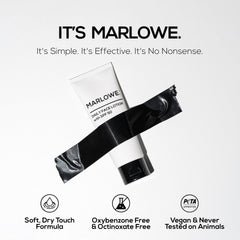 MARLOWE. product next to a ruler to show 3.4 oz compact size