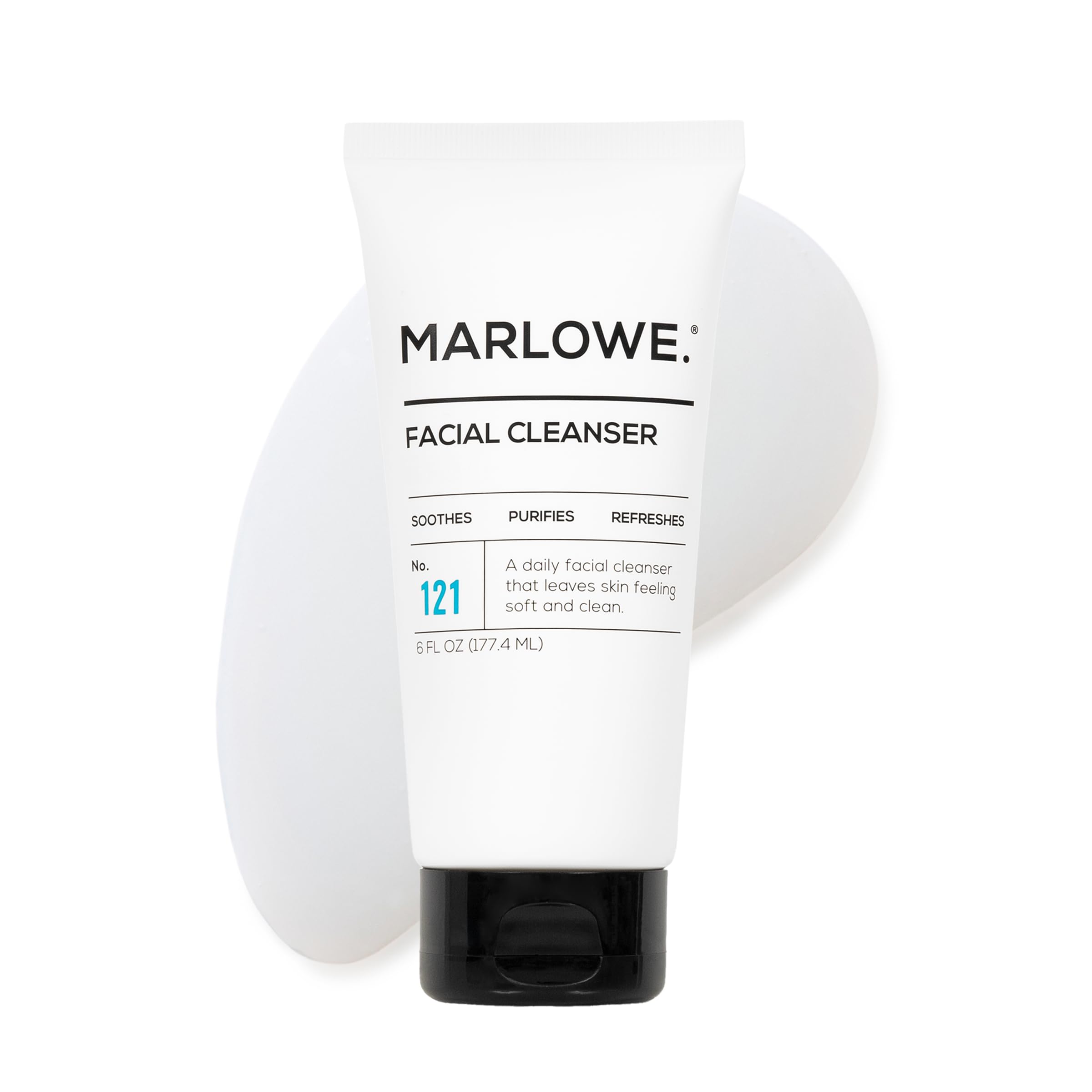 MARLOWE. front tube showing product and size, clear branding and benefit