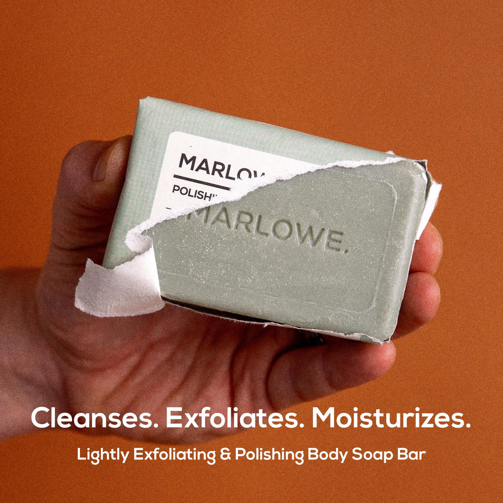 MARLOWE. close-up of bar texture showing pumice and gentle polish