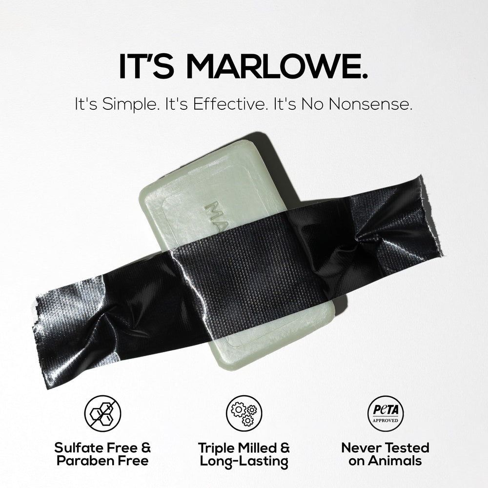 MARLOWE. flatlay of key ingredients showing avocado and willow bark benefits