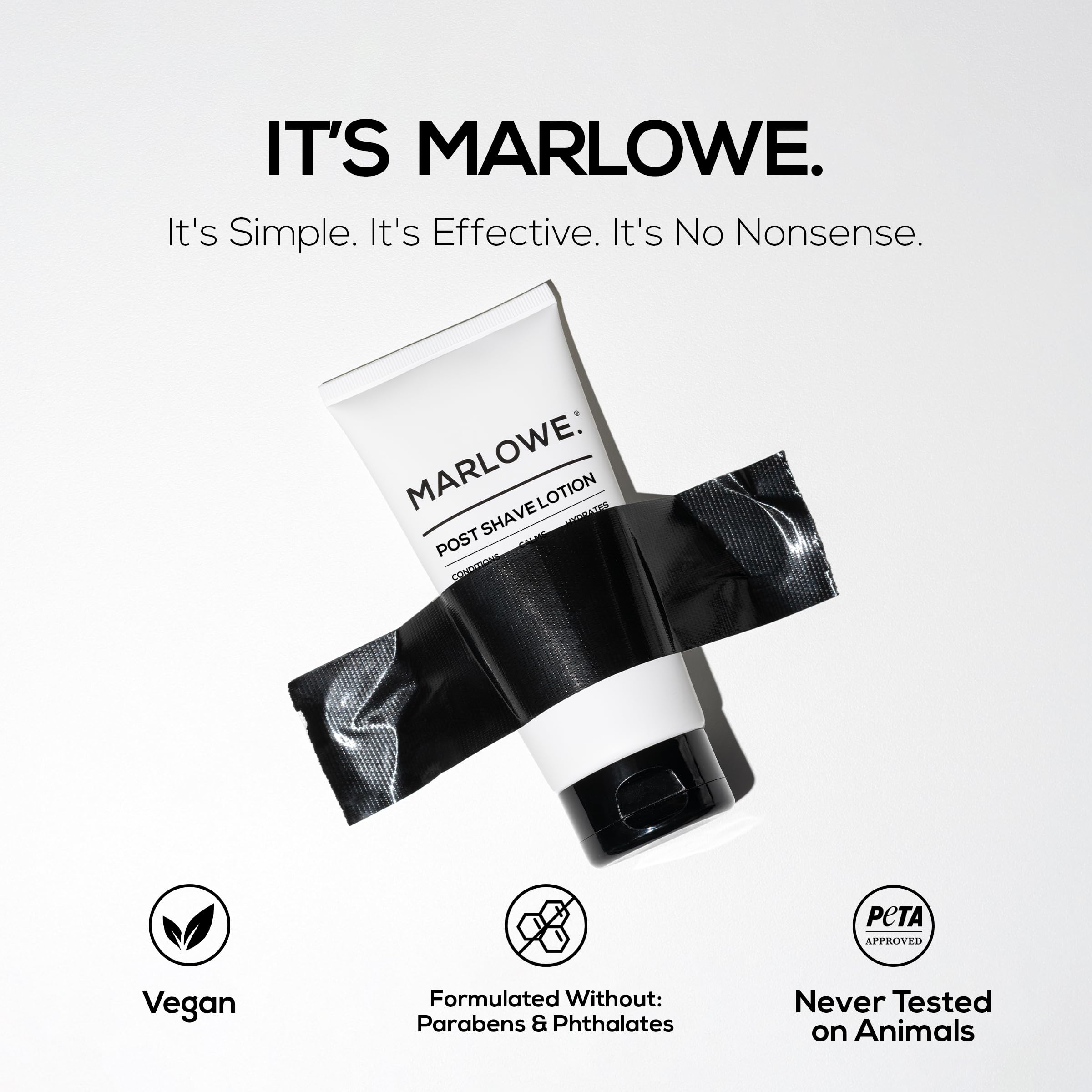 MARLOWE. label close-up highlighting botanical ingredient list