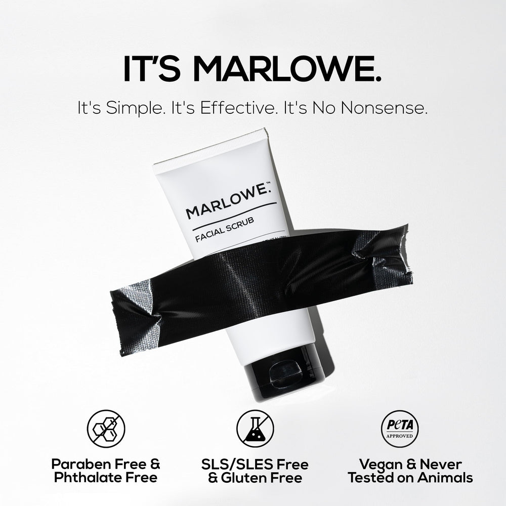 MARLOWE. label detail highlighting ingredients and clean formulation benefits