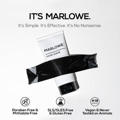 MARLOWE. label detail highlighting ingredients and clean formulation benefits
