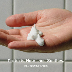 MARLOWE. cream texture close-up showing smooth lather for better glide