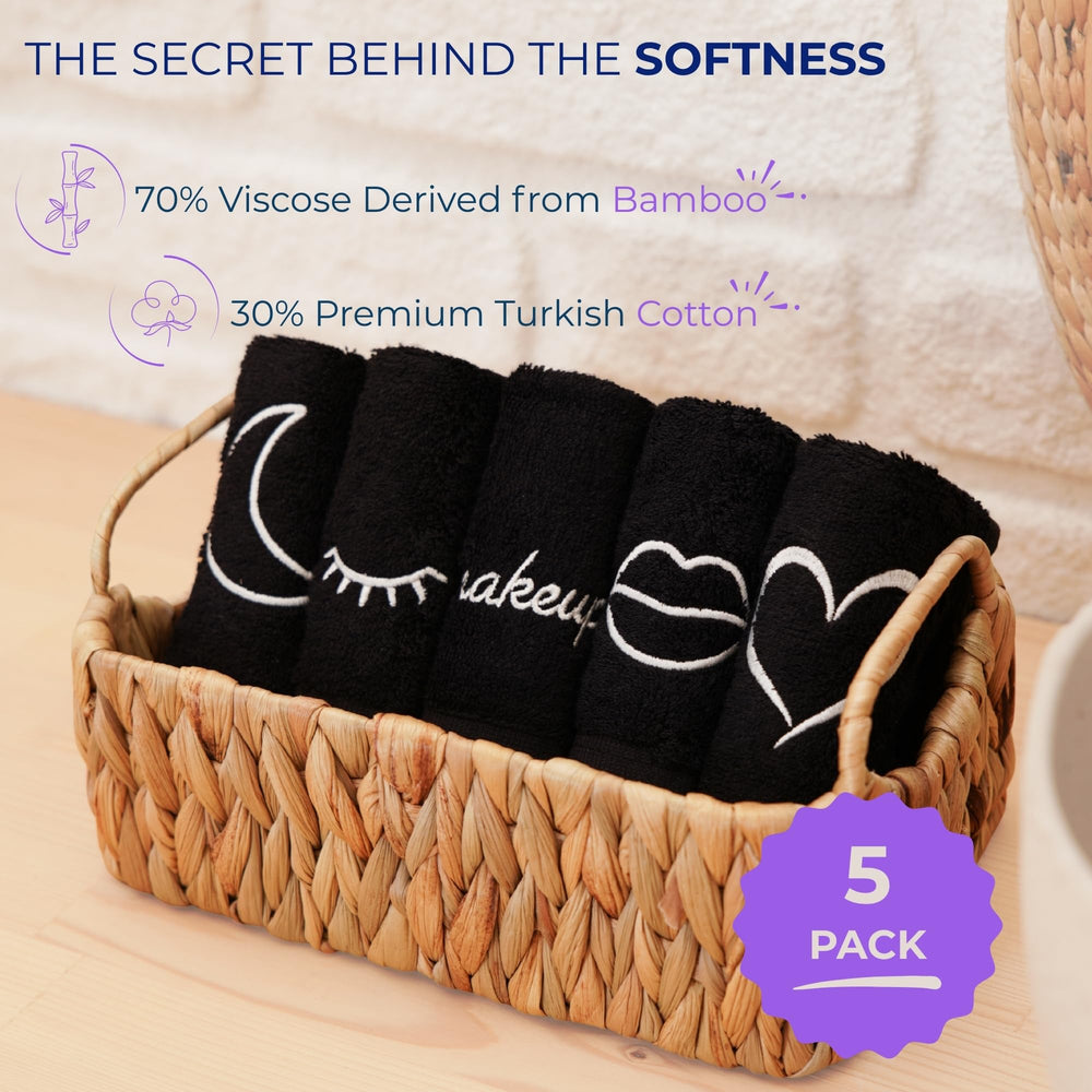 Marmaris Co. stacked washcloths in gift box showing neat storage and presentable appeal