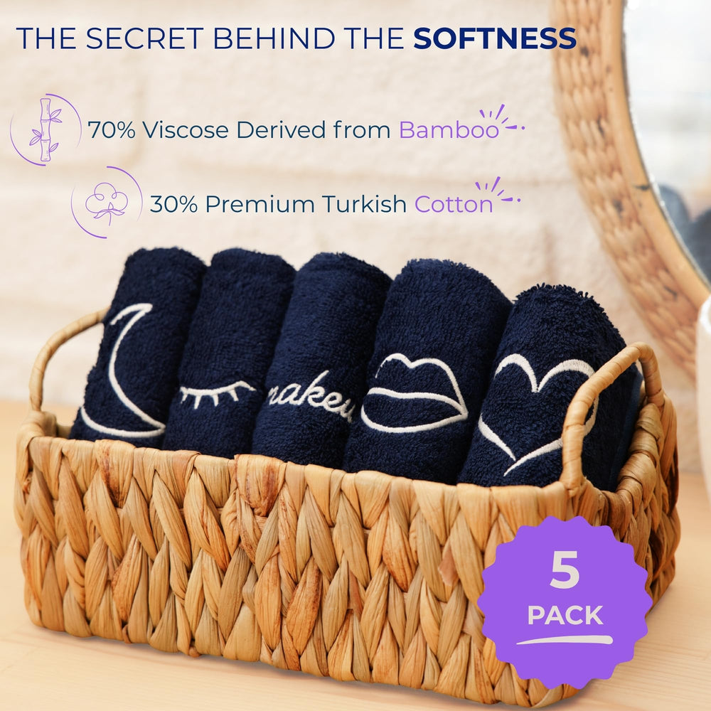 Marmaris Co. cloth in use wiping makeup, demonstrating gentle cleansing