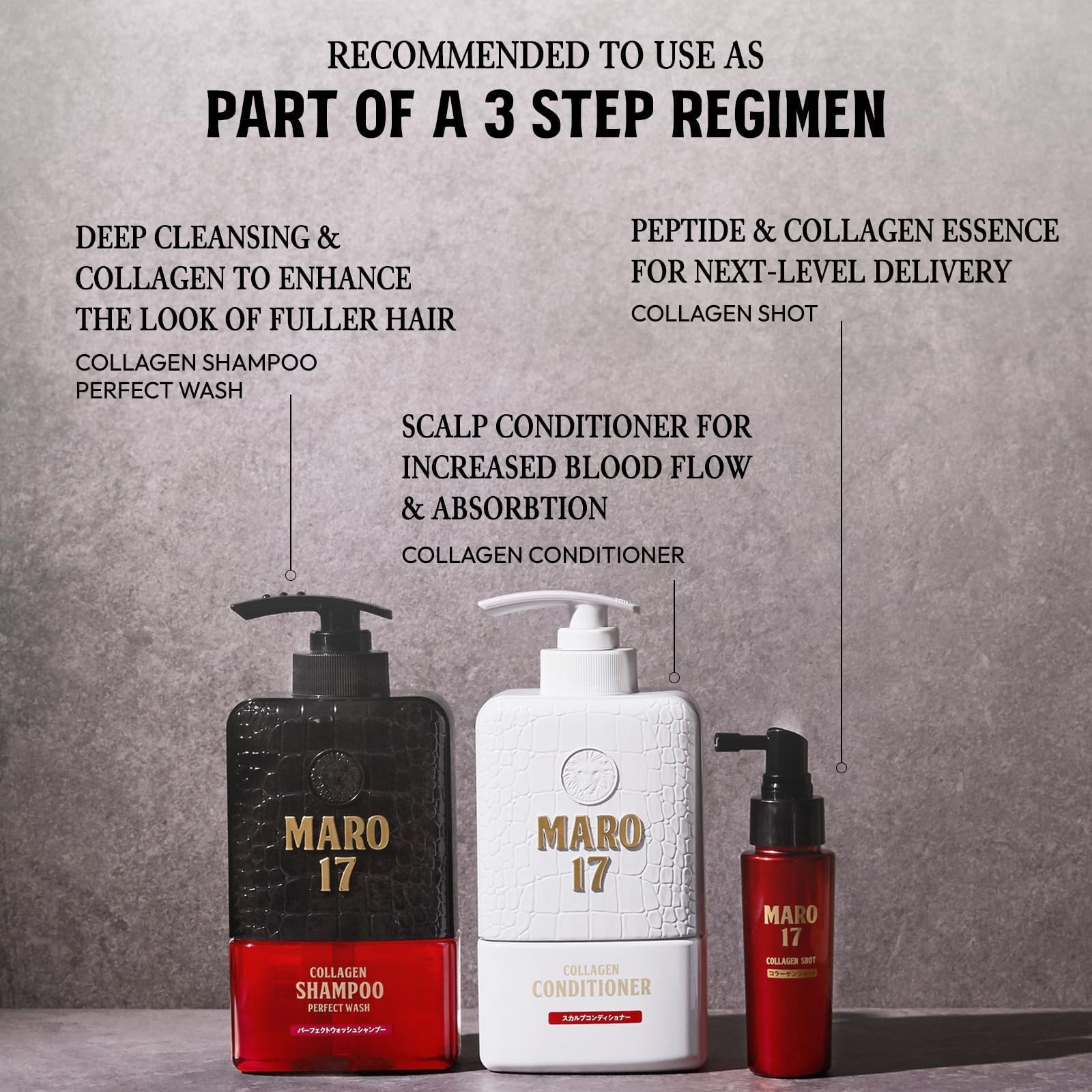 ＭＡＲＯ１７ styled on bathroom shelf in lifestyle scene for daily routine appeal
