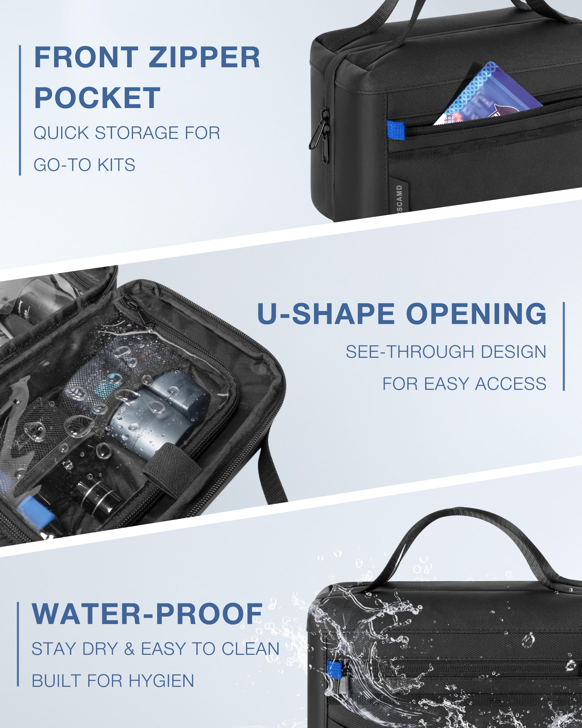 Marscamd bag beside passport and phone showing travel-friendly compact size