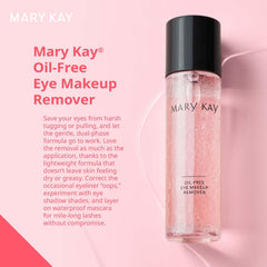 Mary Kay pouring remover onto cotton pad demonstrating easy application and quick removal