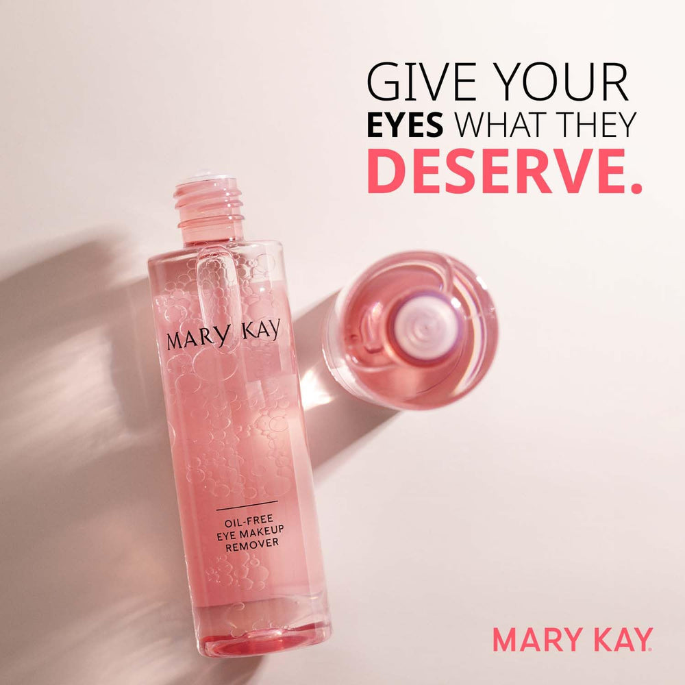 Mary Kay bottle next to a coin for scale highlighting compact 3.75 fl oz travel-friendly size