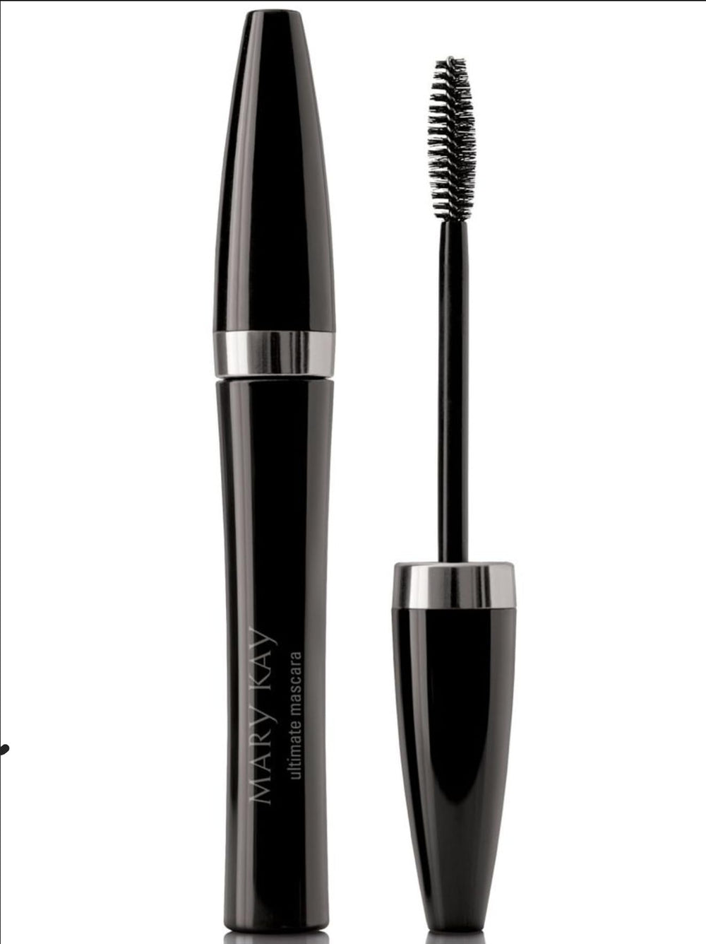 Mary Kay Ultimate Mascara front packaging showing sleek tube and bold black shade benefit