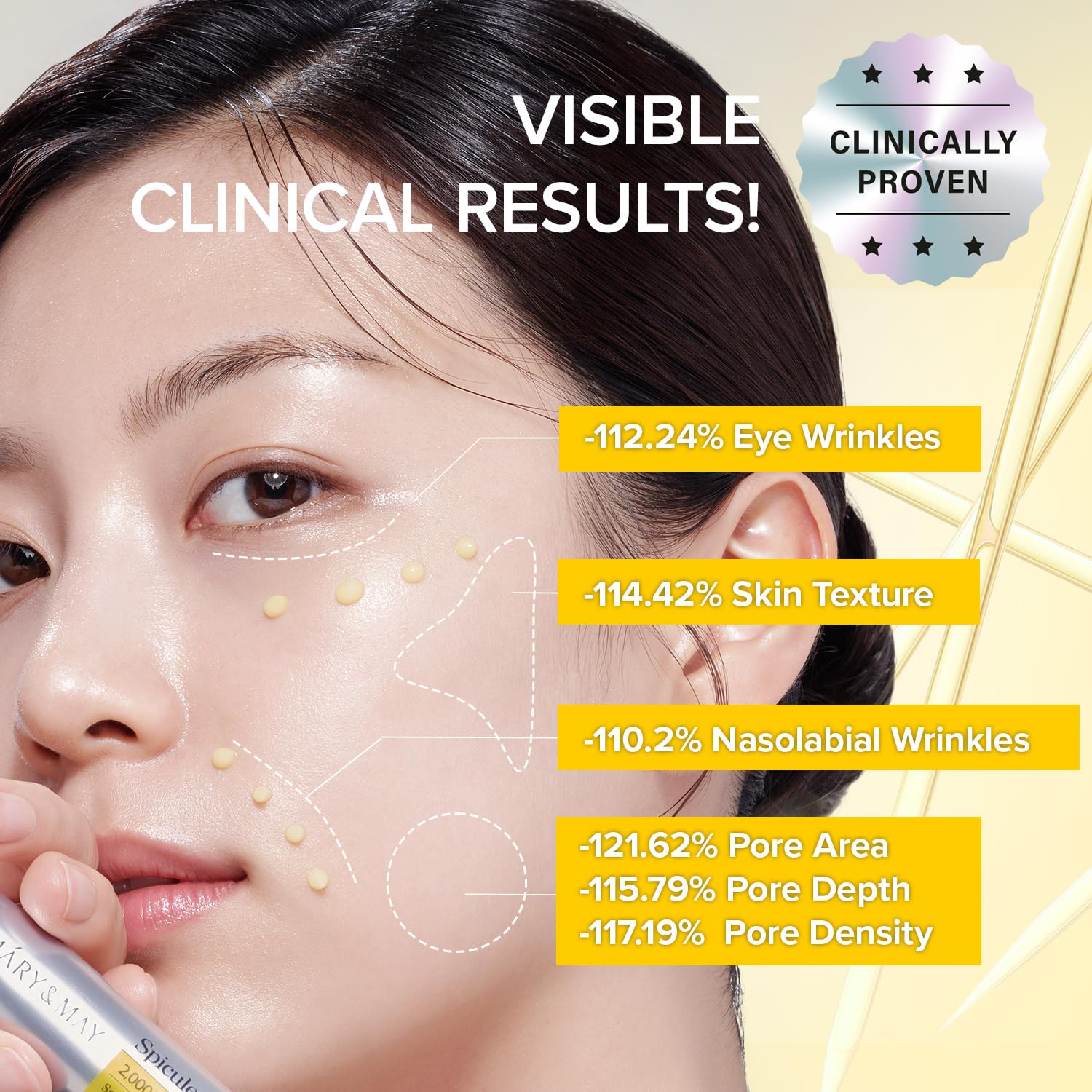 Mary&May collagen cream texture closeup showing rich formula for added volume