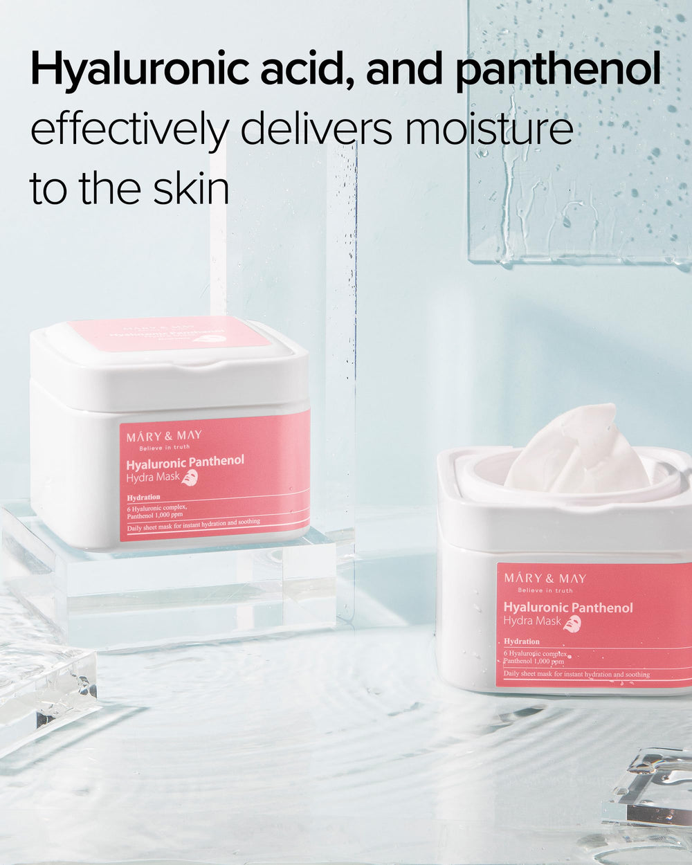 Mary&May mask on model demonstrating quick 10-minute pre-makeup hydration benefit