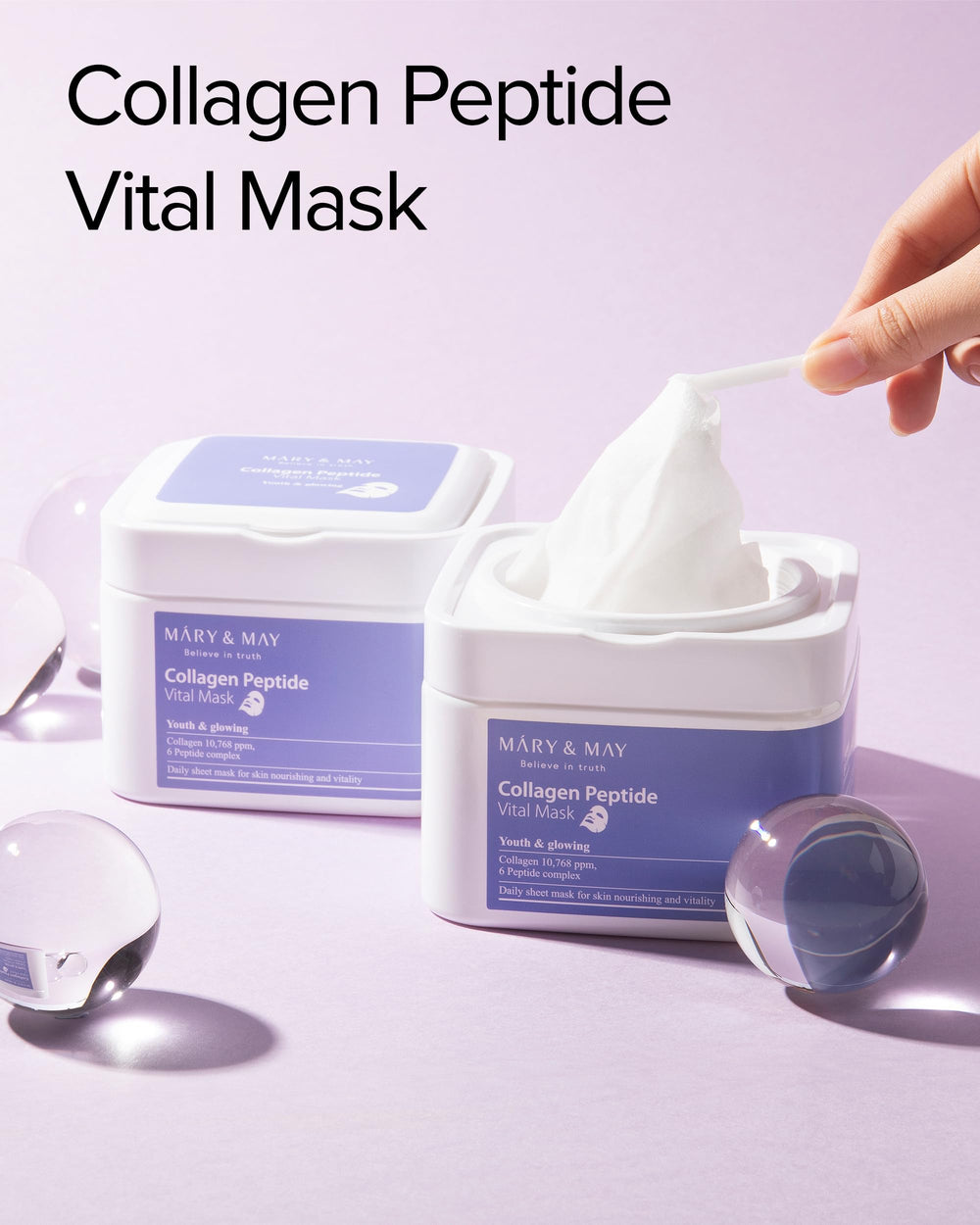 Mary&May sheet mask close-up thin texture for snug, even coverage benefit