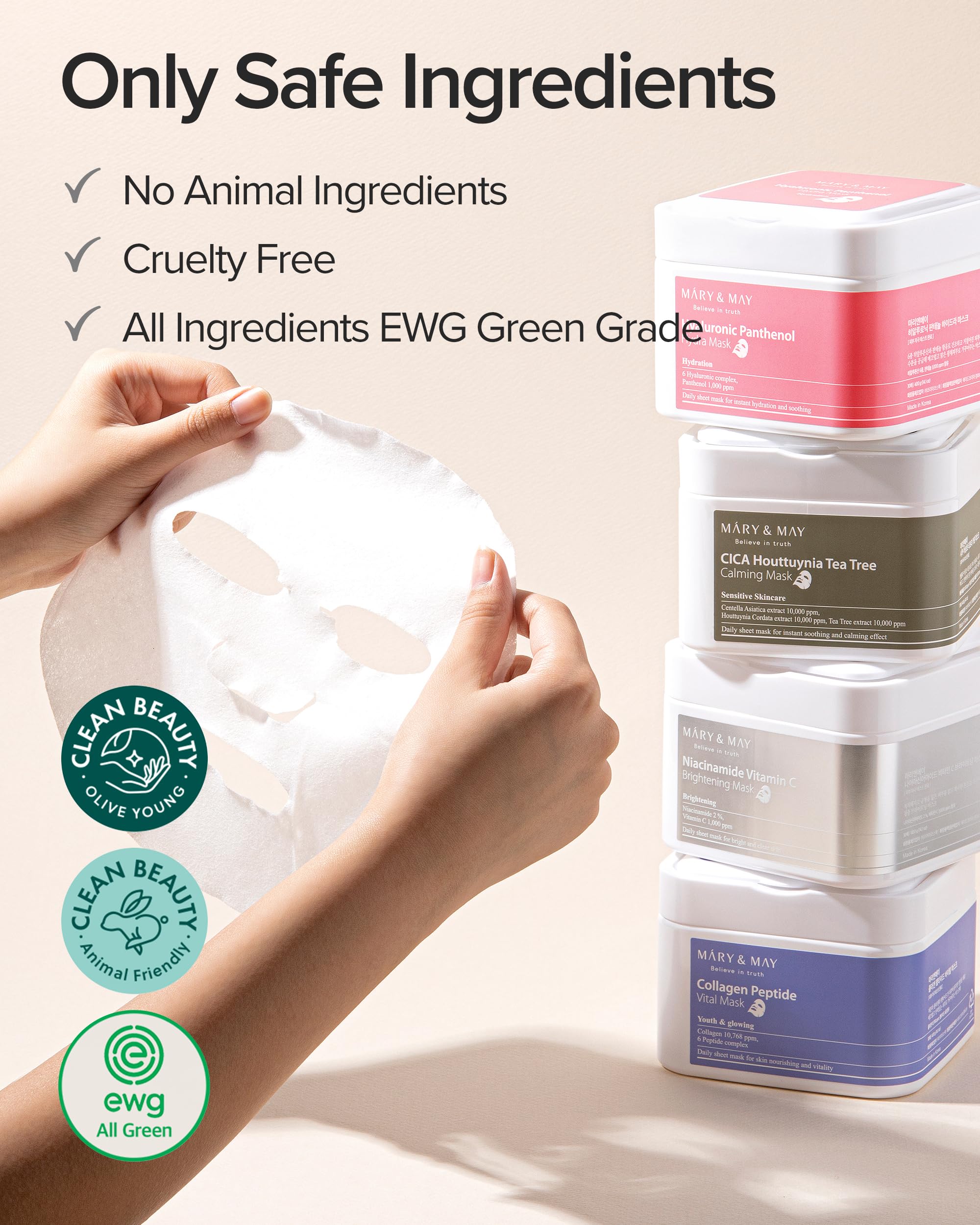 Mary&May size scale with hand compact travel-friendly daily mask benefit